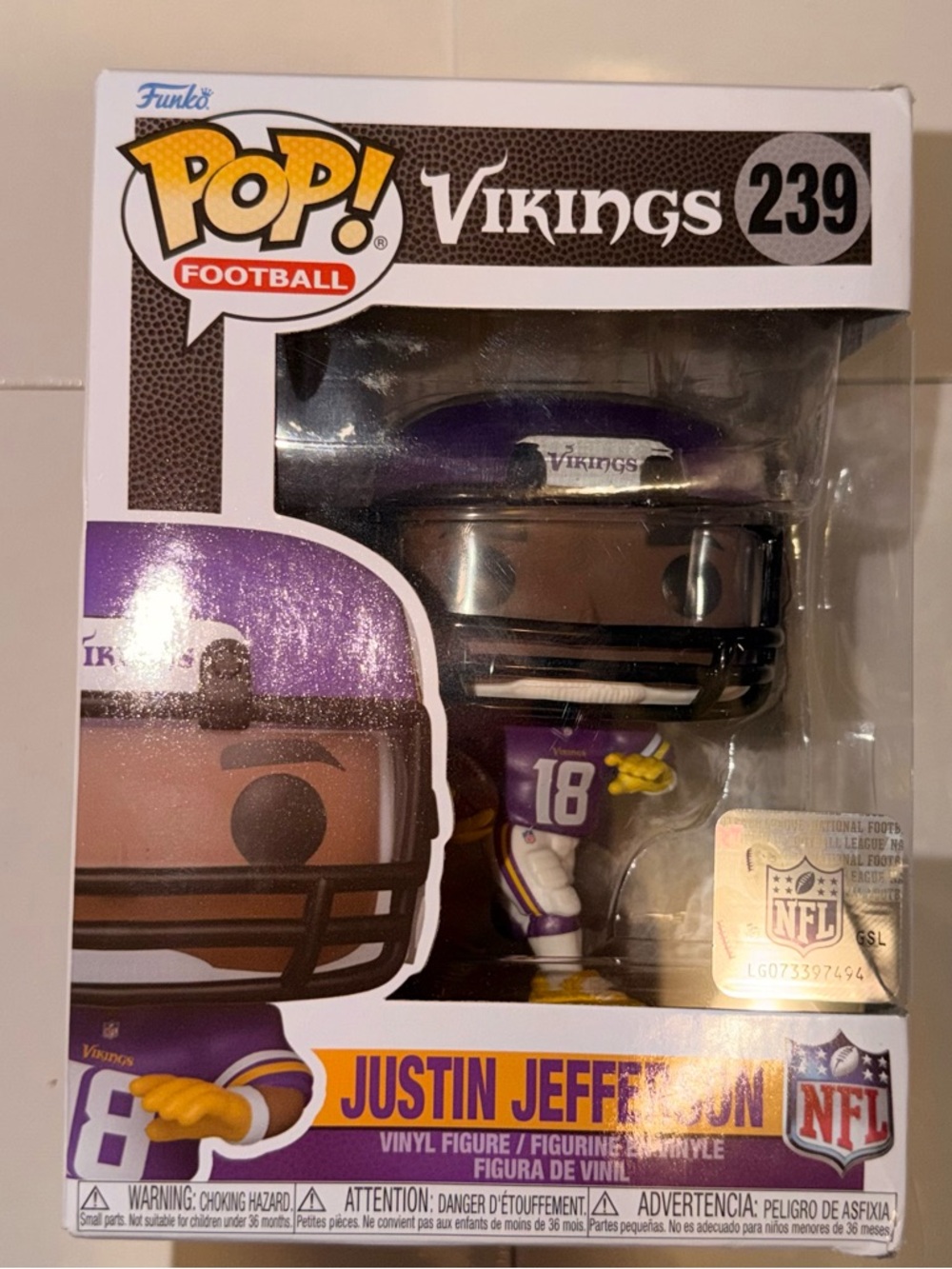 Funko Pop! Justin Jefferson Purple and Gold NFL Figure
